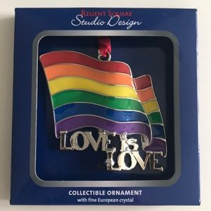 Love Is Love Pride Flag Christmas Ornament